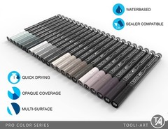 Acrylic Paint Pens 22 Gray Tones Assorted Pro Color Series Markers Set 0.7mm …