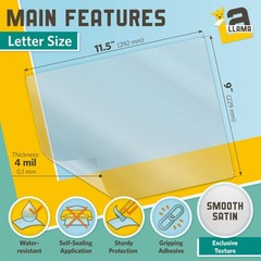 Textured Self Adhesive Laminating Sheets, Smooth Satin Finish, 9 x 11.5 Inche…
