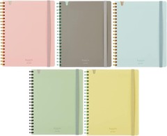 Sooofa Soft Ring Notebook, 0.2 inch (4 mm) Grid Ruled, 80 Sheets, A5