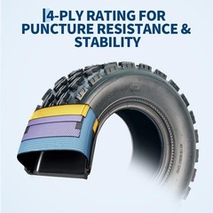 ATV UTV Tire Set 4-Ply Tubeless 19×7-8 Deep Knobby Tread Fits 8in Rims