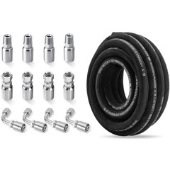 25FT 1/2″ Hydraulic Hose w/ 12PCS Hydraulic Hose Fittings W.P.40MPa / 5800PSI