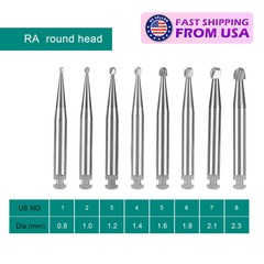 Dental Round Latch Carbide Burs RA 1 2 3 4 5 6 7 8 SANDENT Fit Slow Low Speed