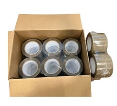 2-Inches Brown/Tan Color Shipping Packaging Sealing Tape 110 Yard (6 x 330 Feet)