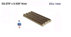 D2 x 1mm (D0.079″ x 0.039″), N52, Rare Earth, Neodymium Disc Magnets – 100pcs