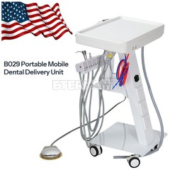 Portable Dental Mobile Delivery Unit System 4 Holes Suction Cart with Socket