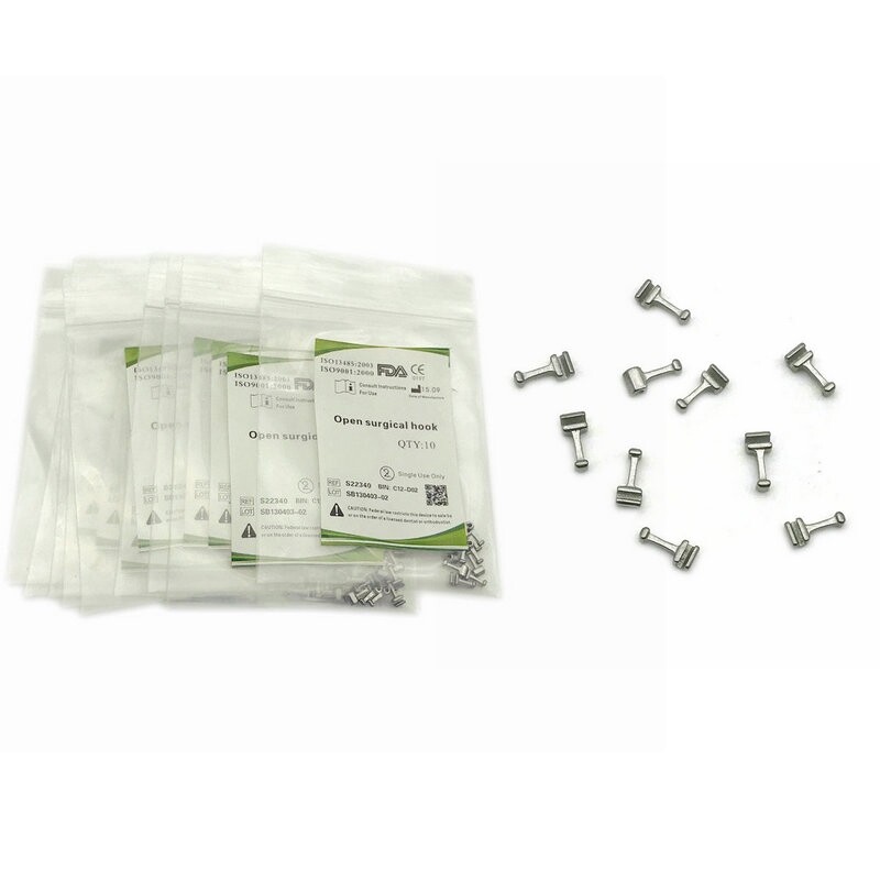 10Pack Dental Orthodontic Crimpable Hook Long/Medium/Short /Stop Stainless Steel