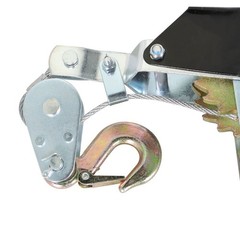 2 Ton 4000LBS Power Puller Hand Winch Steel Cable Come Along Tighter w/ 2 Hooks