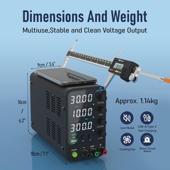 DC Power Supply Variable 0-32V 0-10A 20W USB Type-C Quick-Charge SPS-3010V