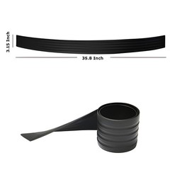 Universal Car Rear Bumper Protector Guard Black Rubber Anti-Scratch Trim Cover