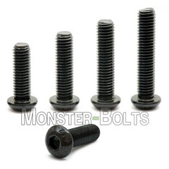 1/4-28 Button Head Socket Cap Screws, Alloy Steel w/ Black Oxide, US SAE Fine