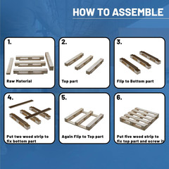 , 48X40X5 Wooden Pallet Kit, Heavy-Duty Industrial Grade Pinewood, Unassembled F