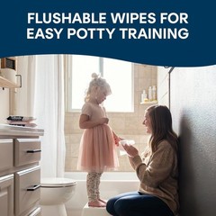 Fragrance Free Flushable Wet Wipes, Adult Wet Wipes, 2 Flip-Top Packs