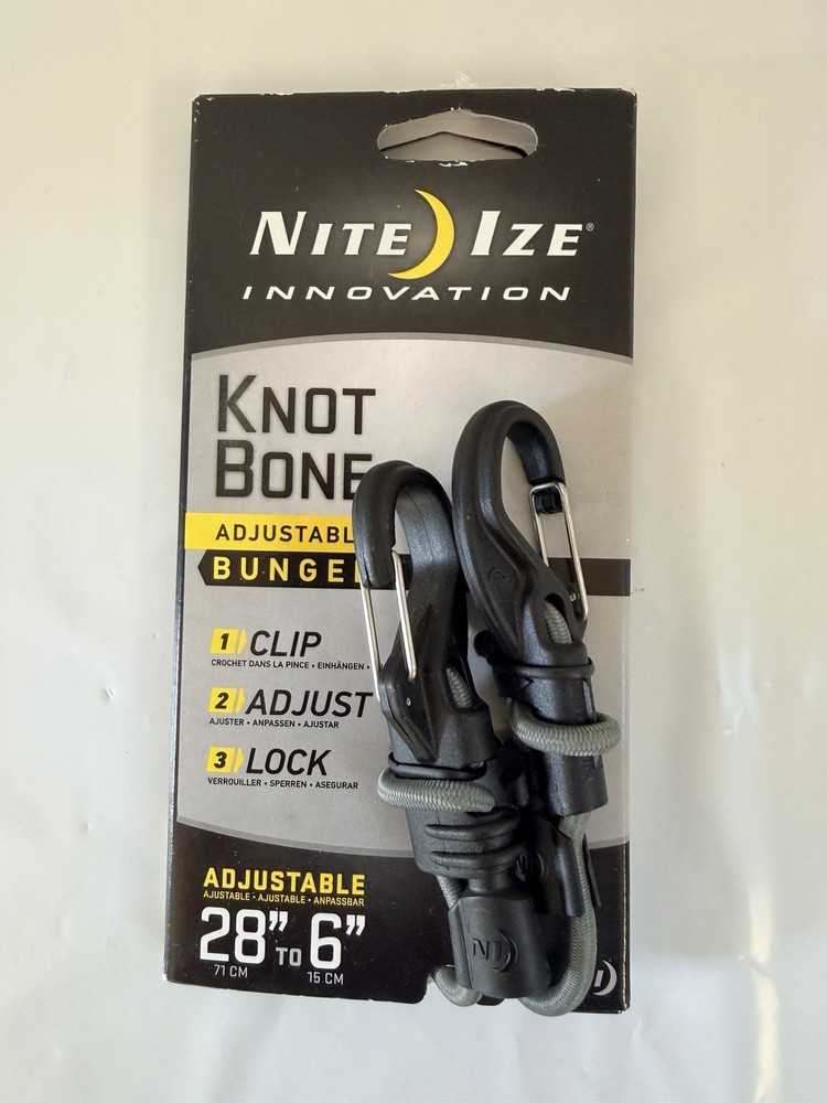 Nite Ize Kbb5-01-R8 Adjustable Bungee Cord, Carabiner, 28 In.L