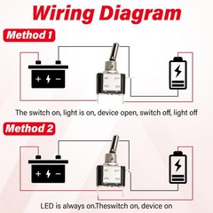 3 PCS LED Lighted Rocker Toggle Switch, 12V SPST 3 Pin 2 Position ON/Off Rocker