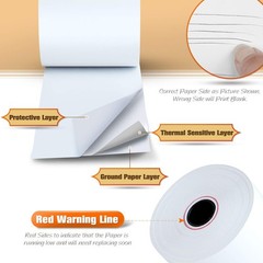 48 Rolls Biodegradable Thermal Paper 2 1/4″ x 150′ – Crisp Clarity for Receipts