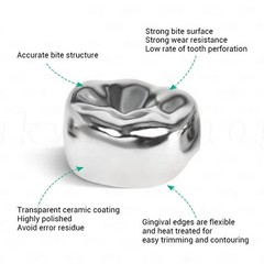 Dental Kids Crown Primary Molar Pediatric Crowns stainless steel 48 Sizes 48/Kit