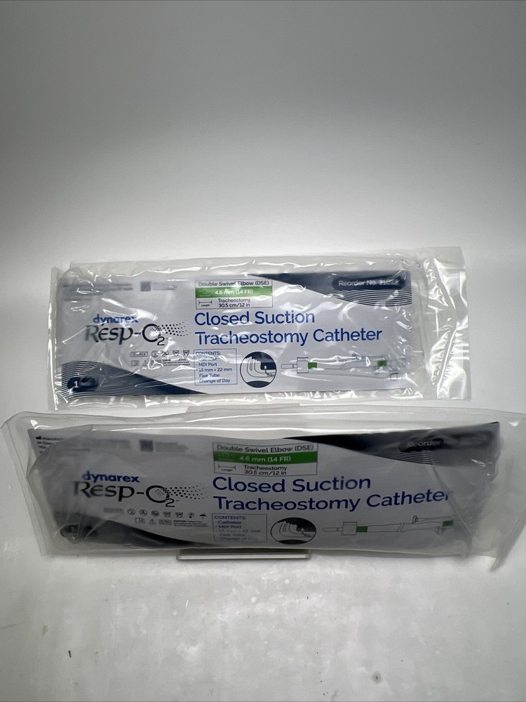 2 Pack Dynarex Resp-02 Closed Suction Tracheostomy Catheter 14 FR No.31012