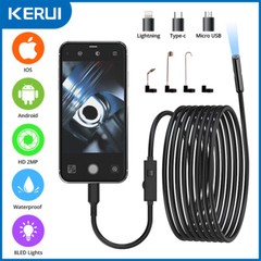 1/2/5/10M 8LED Borescope Endoscope Snake Inspection Scope Camera for iPhone iPad