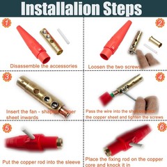 (5PCS Male) CLS40 400A Cam Lock Power Connector, Camlock Wire Set with 5