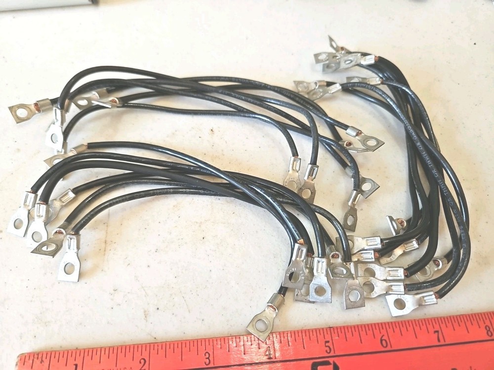 QTY-20 # 12 AWG 7-1/2″ Stranded Wire Jumpers W/ ETC 12-10 Lugs 20 PC LOT