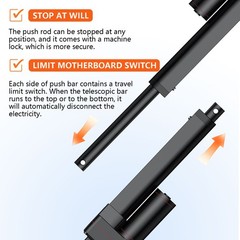 24V 3000N 660lb Heavy Duty Linear Actuator 6inch Stroke 4″~ 40″ IP65 Waterproof