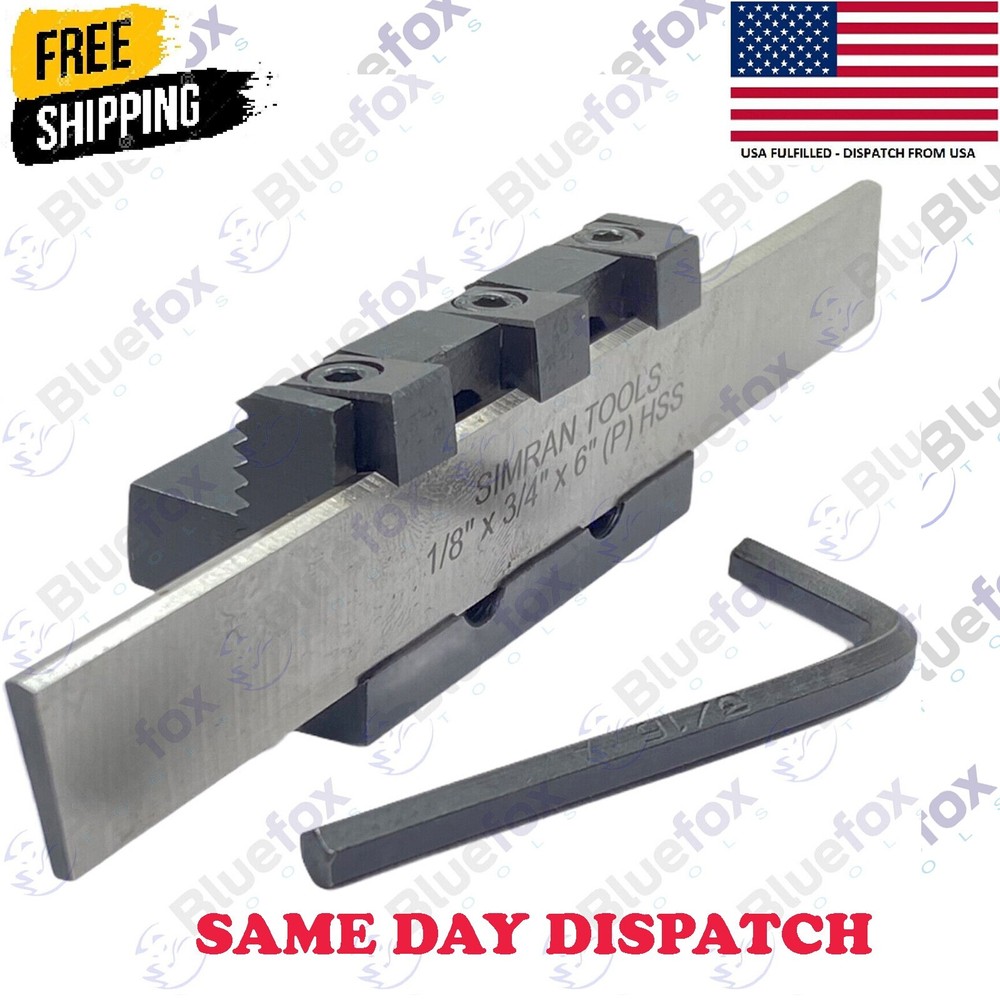 Lathe Adjustable Type Parting Cut Off Tool Holder 10mm Shank With 3/4″ HSS Blade