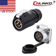 CNLINKO 4 Pin Power Connector Male Plug & Female Socket Waterproof Outdoor IP67