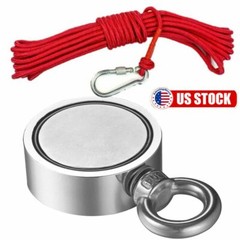 700LBS Super Strong Double Sided Neodymium Fishing Magnet Power Pulling Force