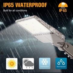 200W LED Shoebox Area Light Outdoor Street Parking Lot Pole Fixture Dusk To Dawn
