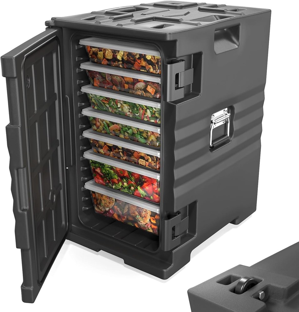 New 109 QT Hot Box Food Warmer, Insulated Food Pan Carrier with Wheels Stackable