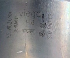 Viega MegaPressG 1-1/2″ Carbon Steel Coupling No Stop Gas HNBR 25051 Open Box