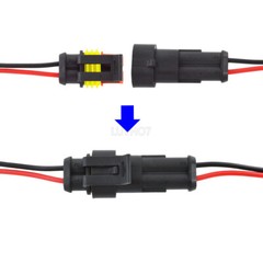 10PCS 2Pin Way Car Waterproof Male Female Electrical Connector Plug Wire Kit Set