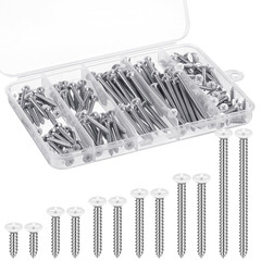 150PCS White Head Screws #6 White Screws for 2.8mm-3.0mm Holes,2”,1-1/2”,1