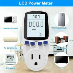 LCD Power Meter Plug Consumption Electricity Usage Energy Watt Amps Volt Monitor