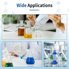 Lab Glassware Set, 9 Pieces – 3 Measuring Beakers, 3 Flasks, 3 Graduated Cylinde