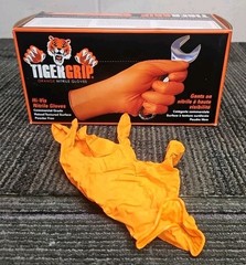 Eppco Tiger Grip #8843 – 100 Count Orange Hi-Vis Nitrile Gloves – Medium