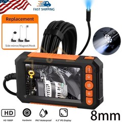 2M Handheld Industrial Endoscope 8mm Borescope Inspection Snake Camera w/8LED