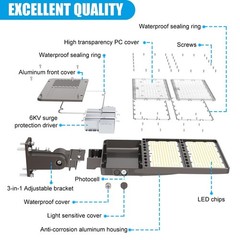 277-480V 44800LM 320W Commercial LED Shoebox Parking Lot Light Fixture Photocell