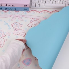 blingkiyo Large Gaming Mousepad, Leather Cute 11.8L x 31.5W inches, White