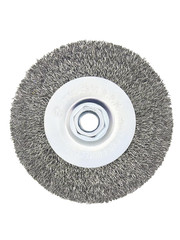 Crimped Wire Wheel Brush 4In 5/8-11 Threads Arbor for 4-1/2″ Angle Grinder Meta