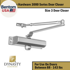 Door Closer, Commercial Hydraulic Closer, Self-Closing, Spring Size 3, Surface M