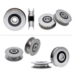 Stainless Steel Deep U-Groove Ball Bearing Pulley, Metal Pulley, Wheel Bearings,