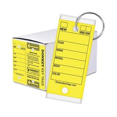 Donkey Key Tags, Laminated Self-Protecting (250 Tags Per Box with Metal Rings…