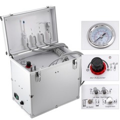 Portable Dental Mobile Delivery Unit System Air Compressor Syringe Suction 4Hole