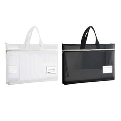 2 PCS A3 Mesh Zipper Pouch Large Clear Document Storage Bag 16.54×11.81 Inch