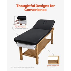 Uimoso Wooden Medical Exam Table with Adjustable Backrest for Clinical Use