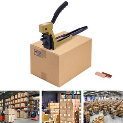 Carton Stapler w/100 Staples for Sealed Boxes, Cartons, Corrugated Cardboard