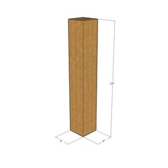 10 4x4x24 Kraft Brown Corrugated Shipping Boxes 32 ECT Single-Wall New