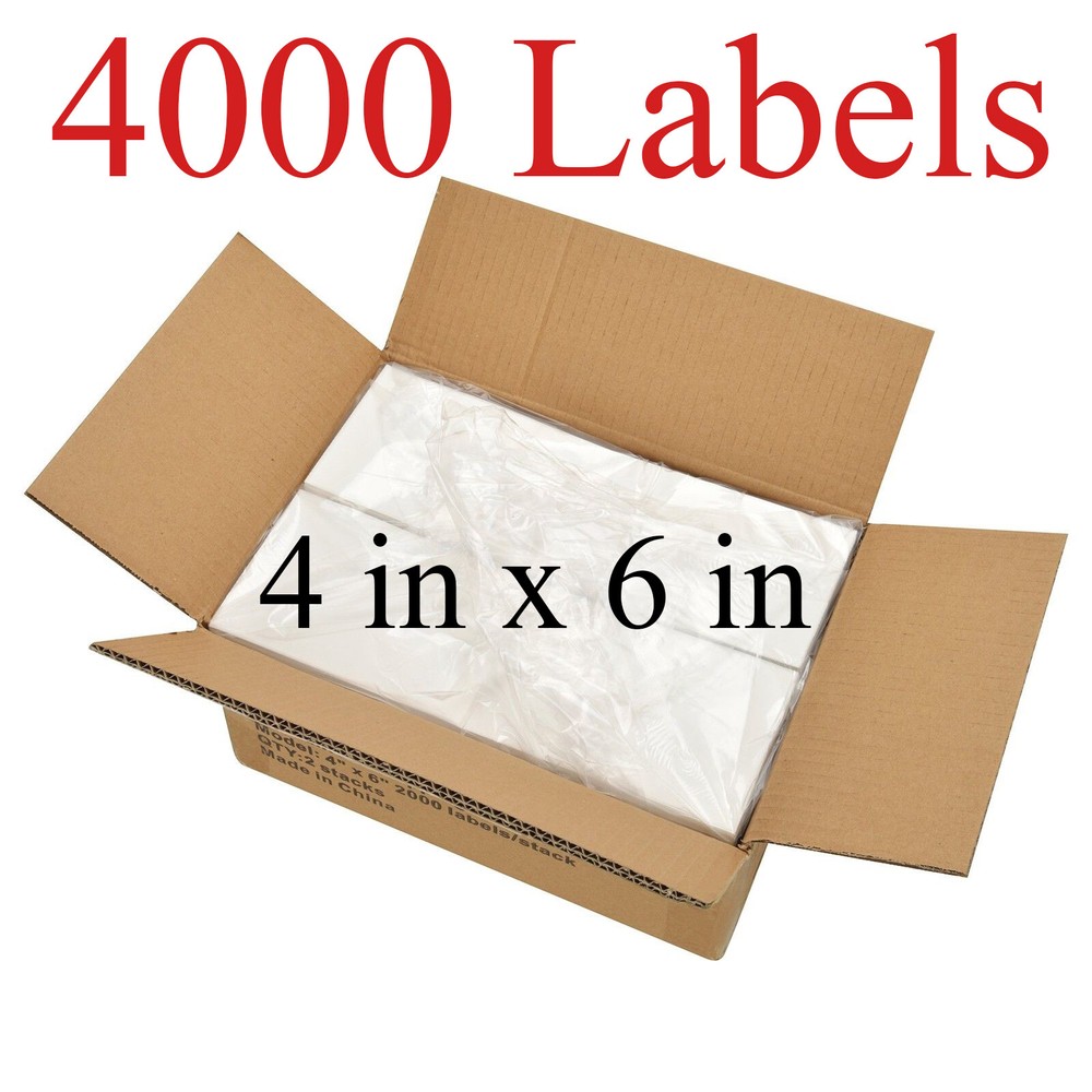 4000 – 4×6 Fanfold Direct Thermal Shipping Labels for Zebra & Rollo Printers USA