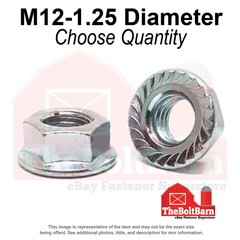 M12-1.25 Class 10 JIS Hex Flange Nuts Zinc Fine Thread (Pick Quantity)